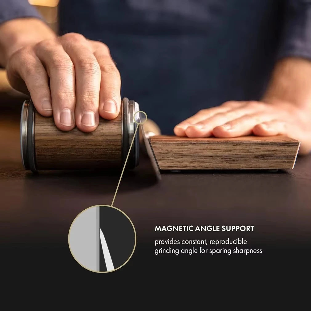 2026  It roll knives spinning Kit, 15 ° and 20 °, knives afilator with magnetic roller, kitchen tool